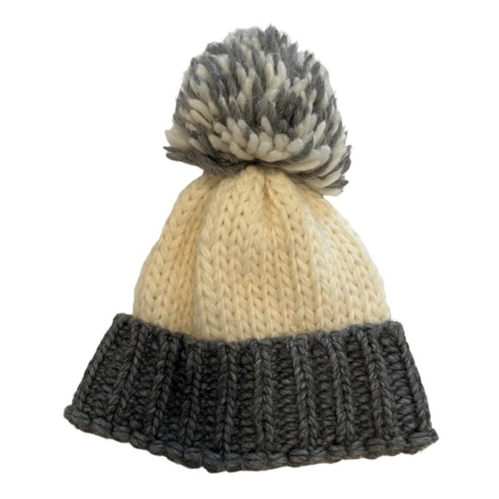 Helene Berman London knitted hat with gorgeous, large pom-pom.